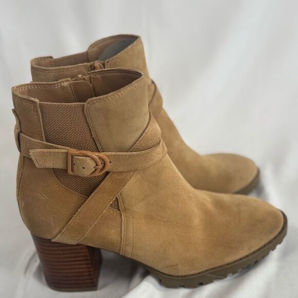 BLONDO Tamzin Waterproof Bootie In Tortilla Suede Tan Sz 8 - Picture 2 of 11